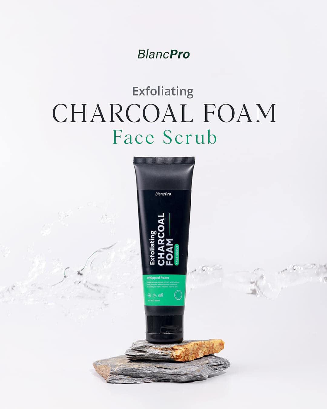 Blanc Pro Charcoal Foam Face Scrub 100ml