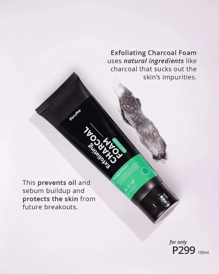 Blanc Pro Charcoal Foam Face Scrub 100ml