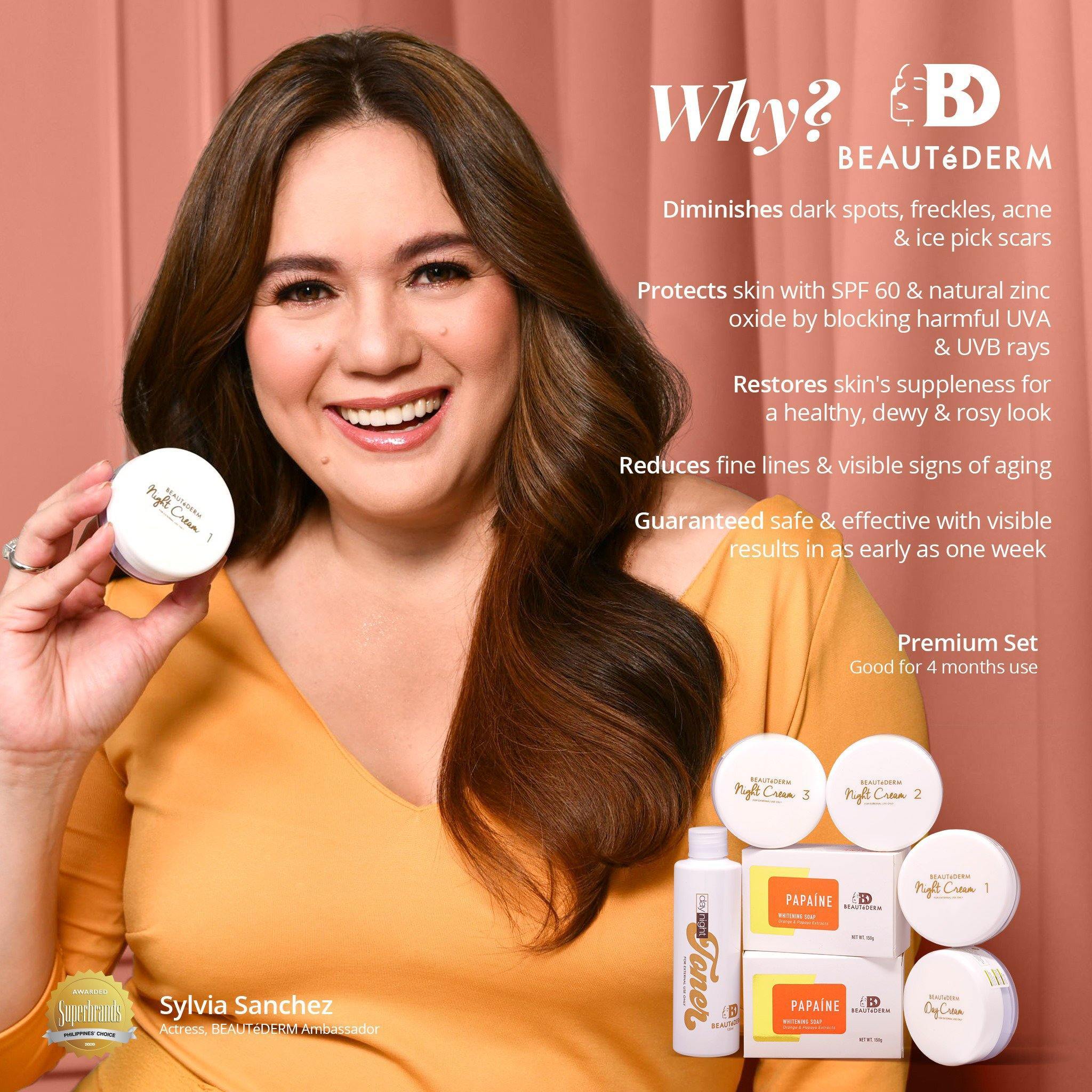 Beaute Premium Set, Good for 4 months, by Beautederm, with Sylvia Sanchez (Beautederm Ambassador)