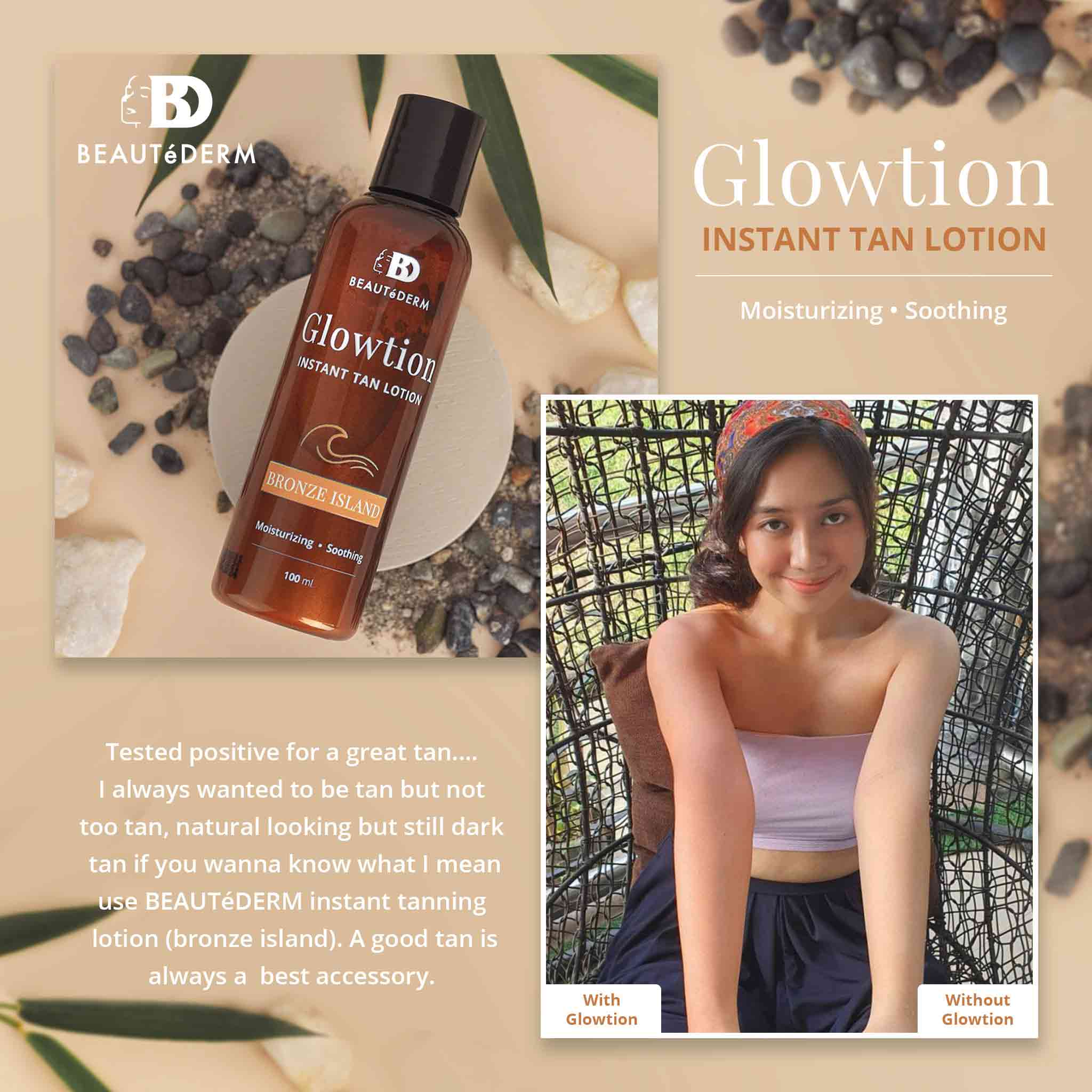 Beautederm Glowtion, Instant Tan Lotion, Bronze Island, User testimony