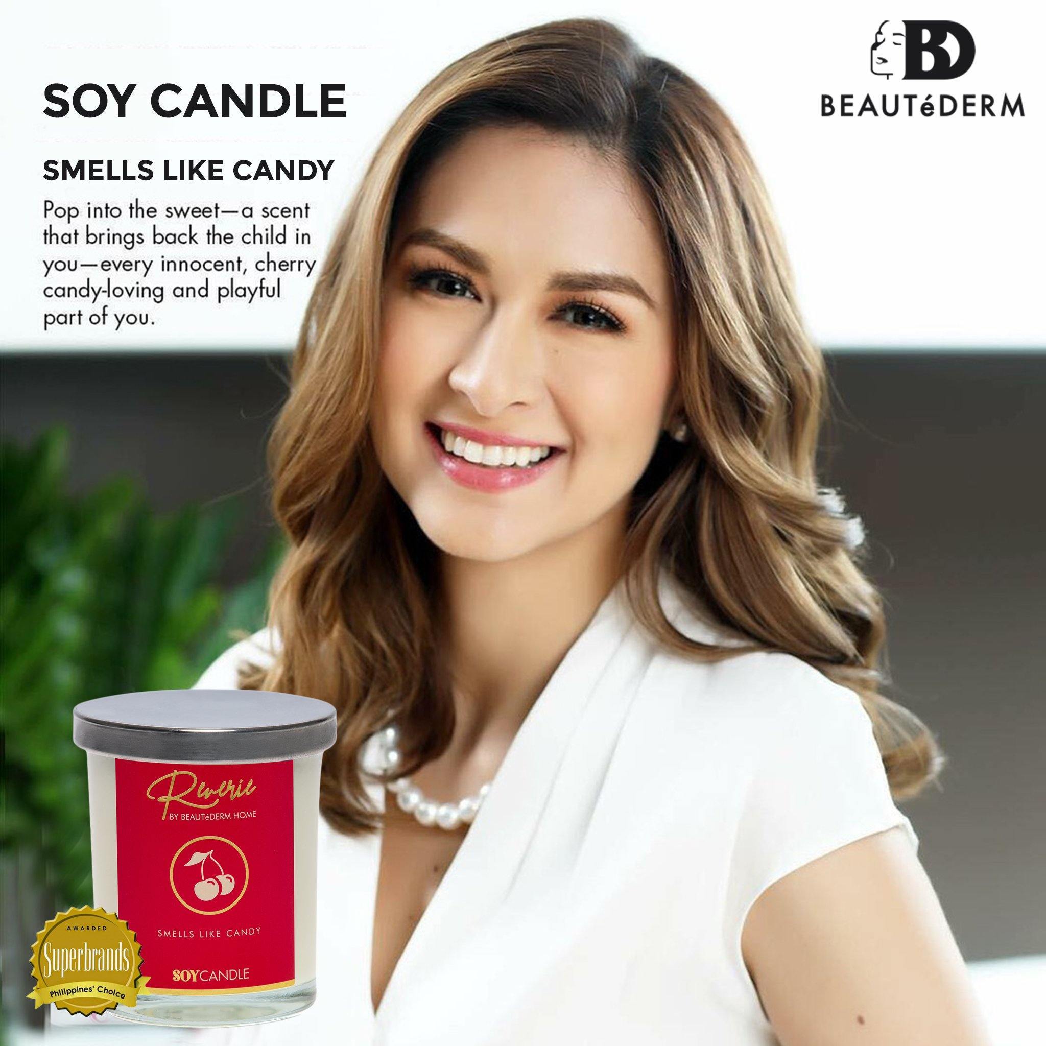 Soy Candle, Smells Like Candy (Cherry Scent), Reverie by Beautederm Home, with Marian Rivera-Dantes (Beautederm Home Ambassador)